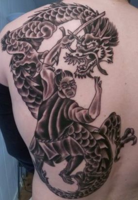 Japanese Dragon Back Tats